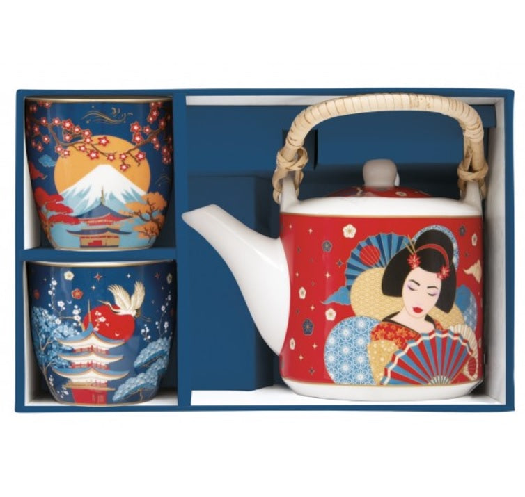 TOKYO TĒJAS KOMPL. TĒJKANNA 600ML AR SIETIŅU, TASES 160ML 2GAB, PORCELĀNS