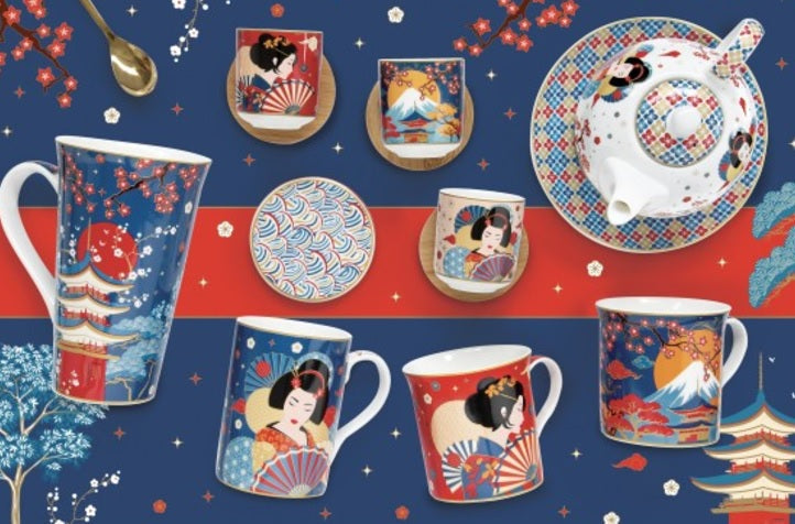 TOKYO TĒJAS KOMPL. TĒJKANNA 600ML AR SIETIŅU, TASES 160ML 2GAB, PORCELĀNS