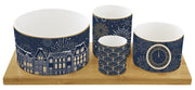 MIDNIGHT UZKODU TRAUCIŅU KOMPL. 4 GAB, PALIKTNIS 29x13CM, PORCELĀNS/BAMBUSS, DĀVANU KASTĒ