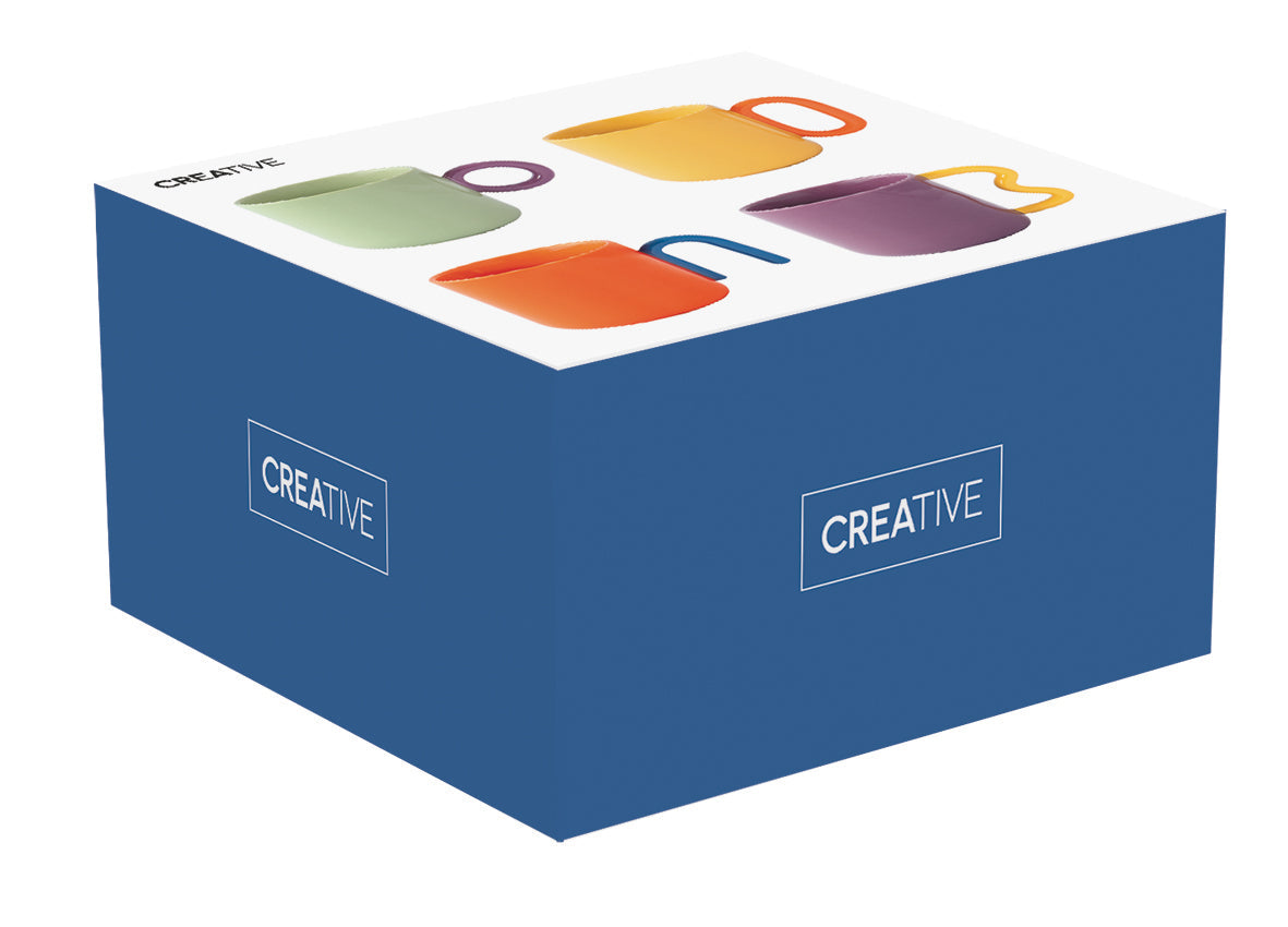 CREATIVE COLOURED KRŪZES 350ML, KOMPL. 4GAB, KRĀSAINAS, PORCELĀNS