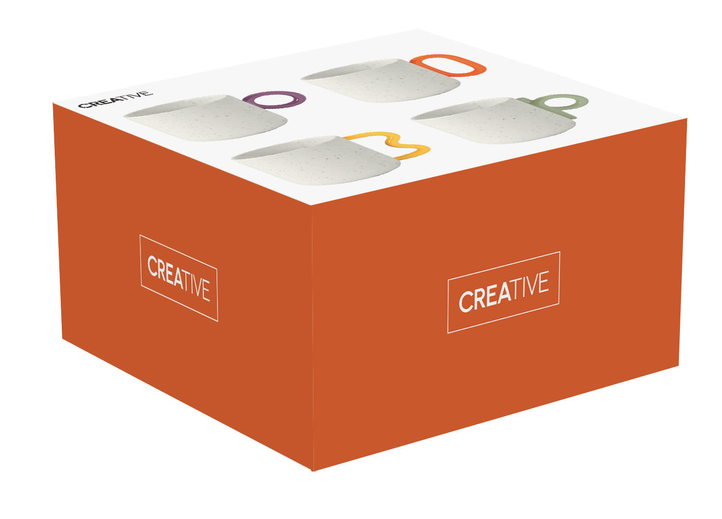 CREATIVE WHITE KRŪZES 350ML, KOMPL. 4GAB, KRĀSAINAS, PORCELĀNS