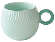 WAVES AQUAMARINE KRŪZE 350ML, ZAĻA, PORCELĀNS, DĀVANU KASTĒ