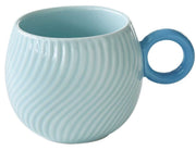 WAVES LIGHT BLUE KRŪZE 350ML, ZILA, PORCELĀNS, DĀVANU KASTĒ