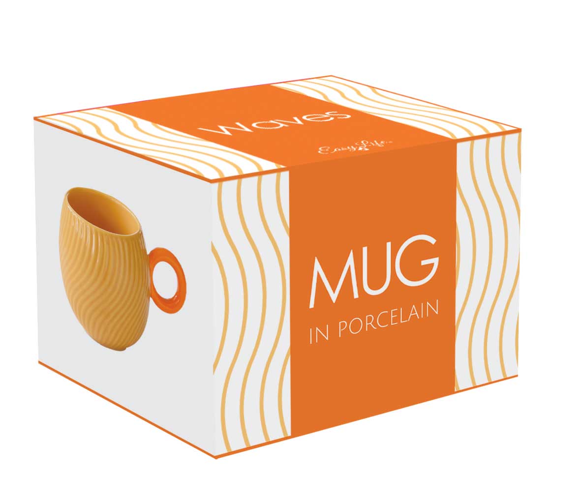 WAVES ORANGE KRŪZE 350ML, ORANŽA, PORCELĀNS, DĀVANU KASTĒ