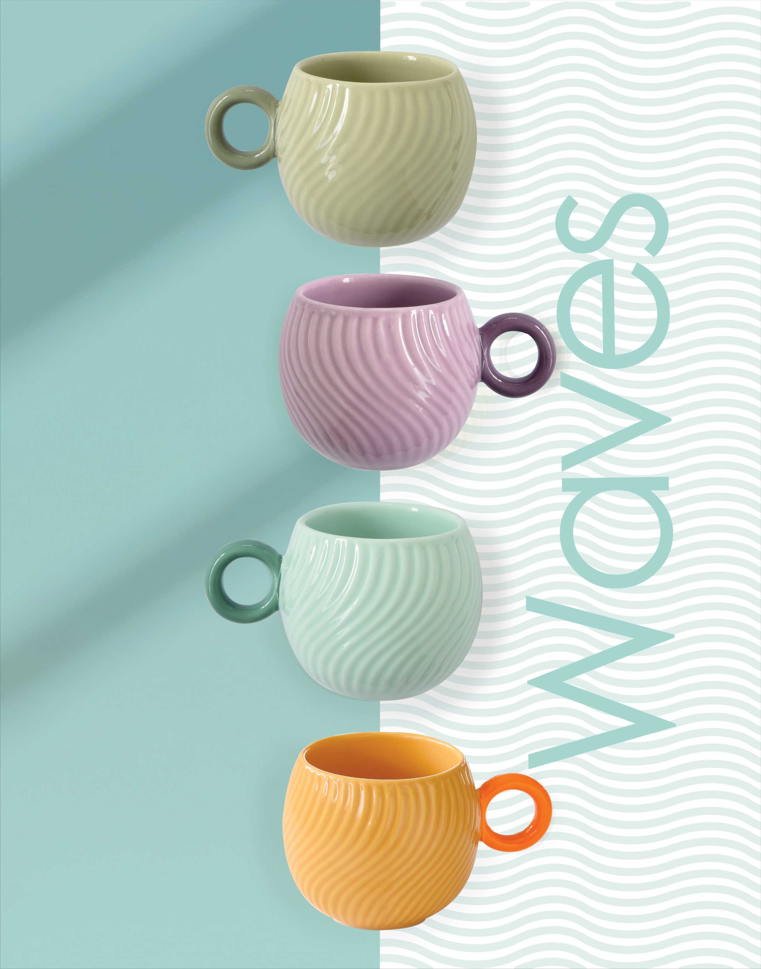 WAVES ORANGE KRŪZE 350ML, ORANŽA, PORCELĀNS, DĀVANU KASTĒ