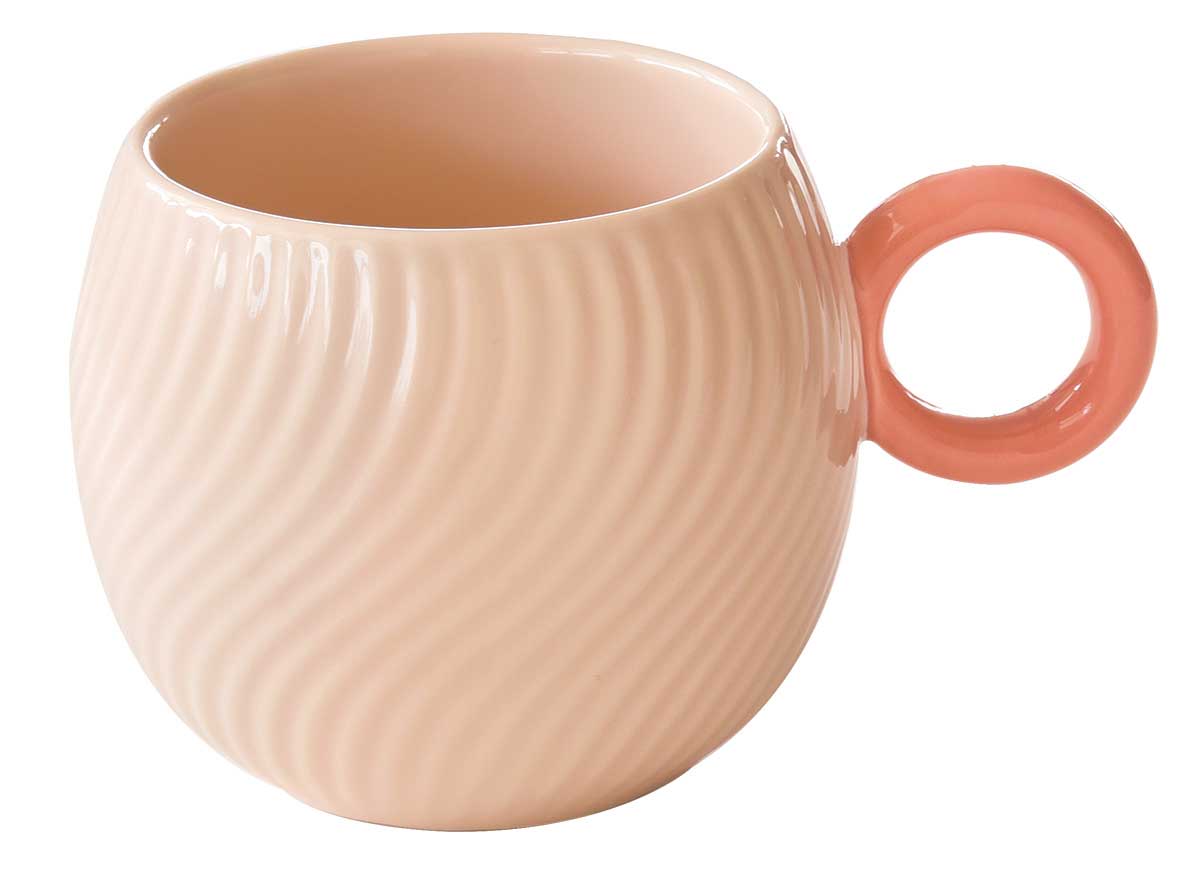 WAVES PINK KRŪZE 350ML, ROZĀ, PORCELĀNS, DĀVANU KASTĒ