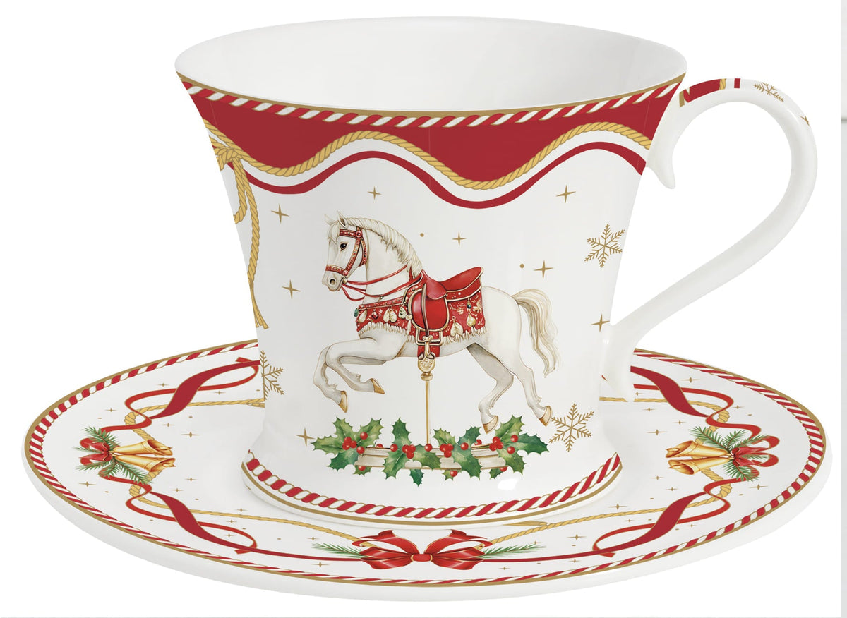 CHRISTMAS TALE TASE 200ML, AR APAKŠTASI, PORCELĀNS, DĀVANU KASTĒ