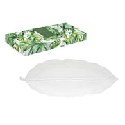 MADAGASCAR SERVĒJAMAIS TRAUKS LAPA 47x19CM BALTS, PORCELĀNS