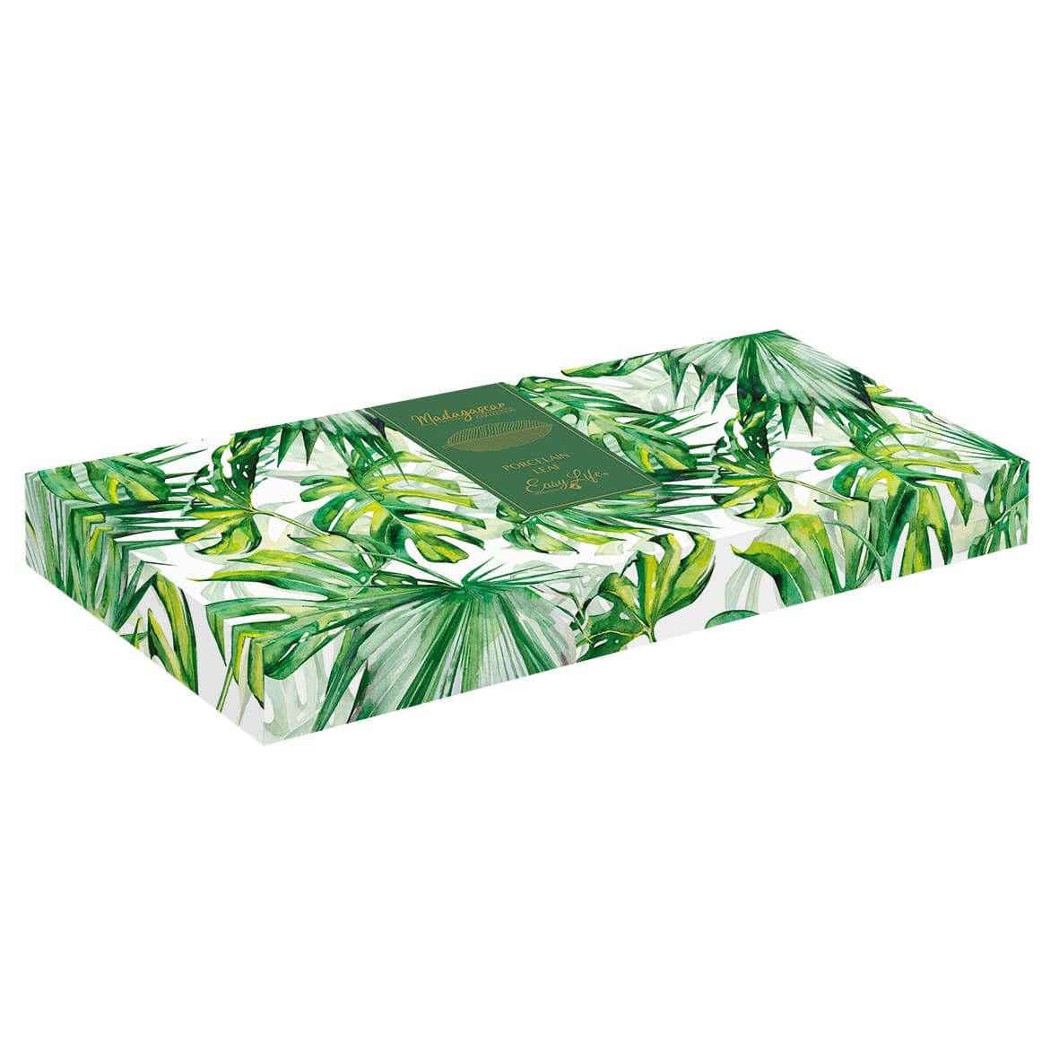 MADAGASCAR SERVĒJAMAIS TRAUKS LAPA 47x19CM BALTS, PORCELĀNS