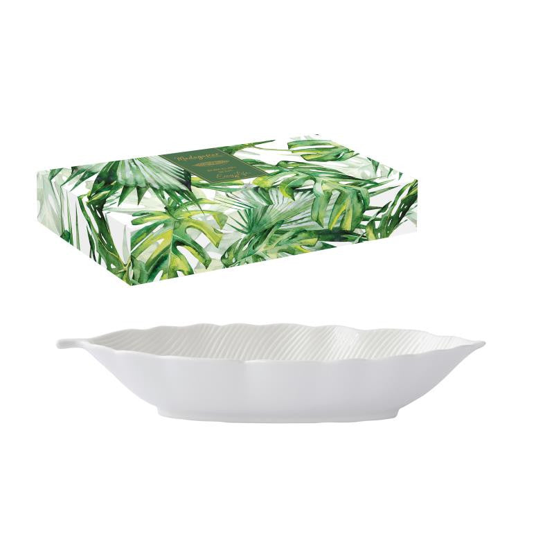 MADAGASCAR SERVĒJAMAIS TRAUKS LAPA 26X11.5CM BALTS