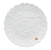 HOLLY&BERRIES BALTS DESERTA ŠĶĪVIS LAPA 20CM, PORCELĀNS