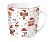 CHRISTMAS FRIENDS DOGS KRŪZE 350ML METĀLA KĀRBĀ, PORCELĀNS