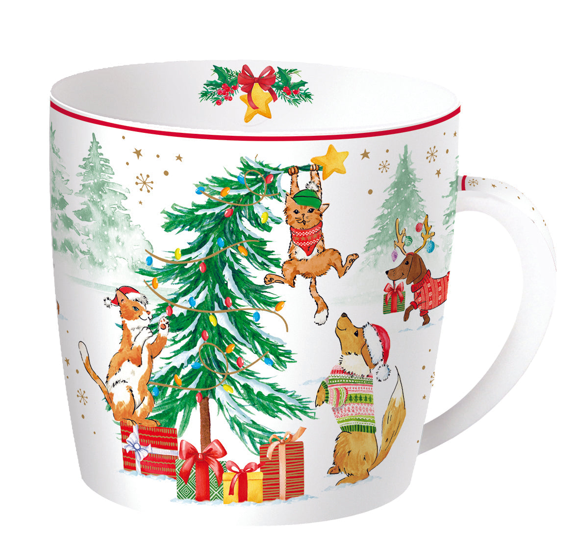 CHRISTMAS GANG KRŪZE 350ML, PORCELĀNS, APAĻĀ DĀVANU KASTĒ