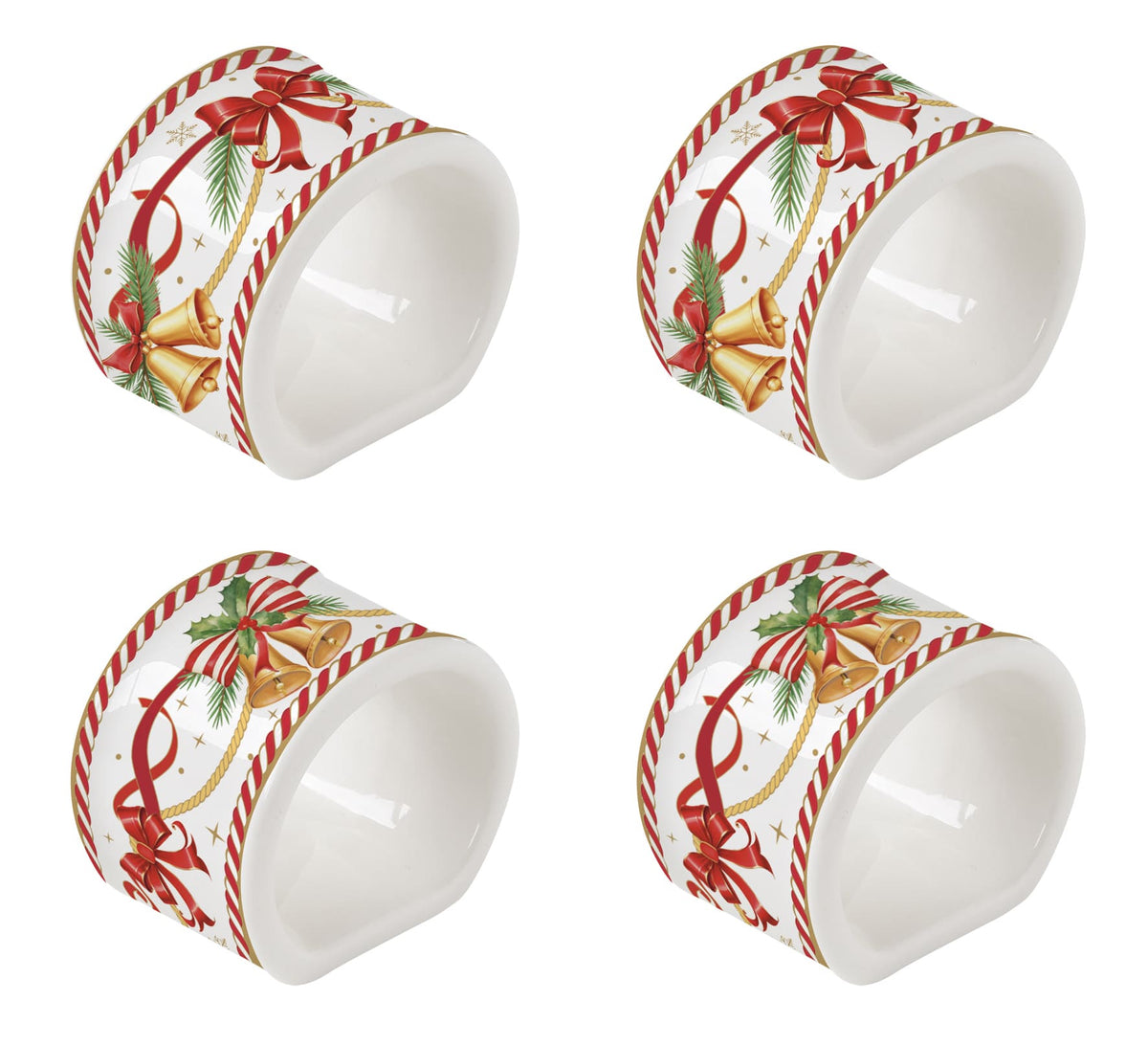 CHRISTMAS TALE SALVEŠU TURĒTĀJI-GREDZENI D4.5CM, KOMPL. 4GAB, PORCELĀNS, DĀVANU KASTĒ