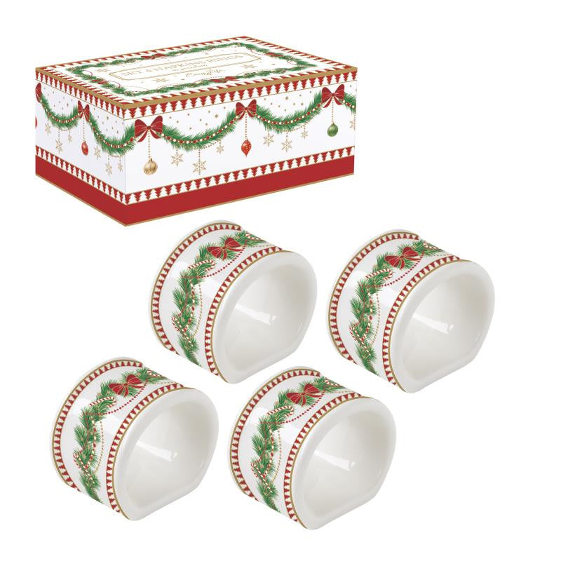 MAGIE DE NOEL SALVEŠU GREDZENI 4.5CM, KOMPL.4GAB, PORCELĀNS