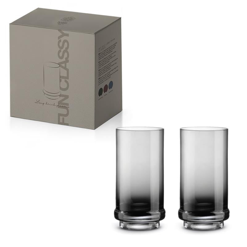 SMOKE GREY ŪDENS, KOKTEIĻU GLĀZES 370ML, KOMPL. 2GAB., DŪMAKAINI PELĒKAS, STIKLS