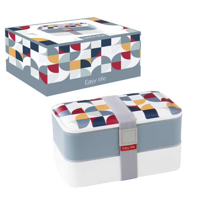 GEOMETRIC2 PUSDIENU KASTĪTE 1200ML, PELĒKA, PP