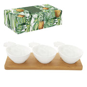 MADAGASCAR BĻODIŅU KOMPL. AR PALIKTNI 29X11CM, PORCELĀNS, BAMBUSS