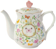 DANCING BUTTERFLIES TĒJKANNA 900ML, BALTA, PORCELĀNS, DĀVANU KASTĒ