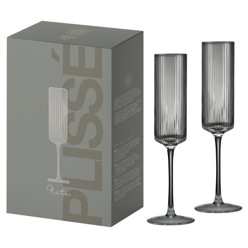 MODERN CLASSIC ŠAMPANIEŠA GLĀZES 200ML KOMPL.2GAB, UZ KĀJIŅAS, PELĒKAS, KRISTALĪNS