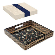 LUXURY PAPLĀTE 30x30x4.5CM, BRŪNA/MELNA, MDF, DĀVANU KSTĒ