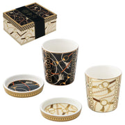 LUXURY CHAIN ESPRESSO TASĪTES 90ML, KOMPL.2GAB, AR VĀCIŅU, PORCELĀNS