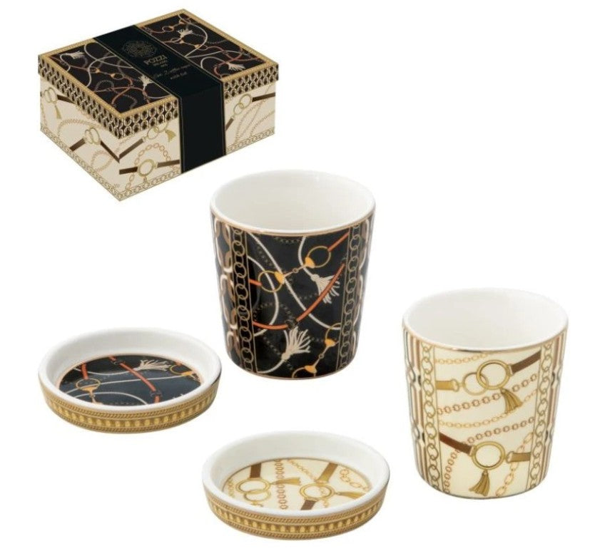 LUXURY CHAIN ESPRESSO TASĪTES 90ML, KOMPL.2GAB, AR VĀCIŅU, PORCELĀNS