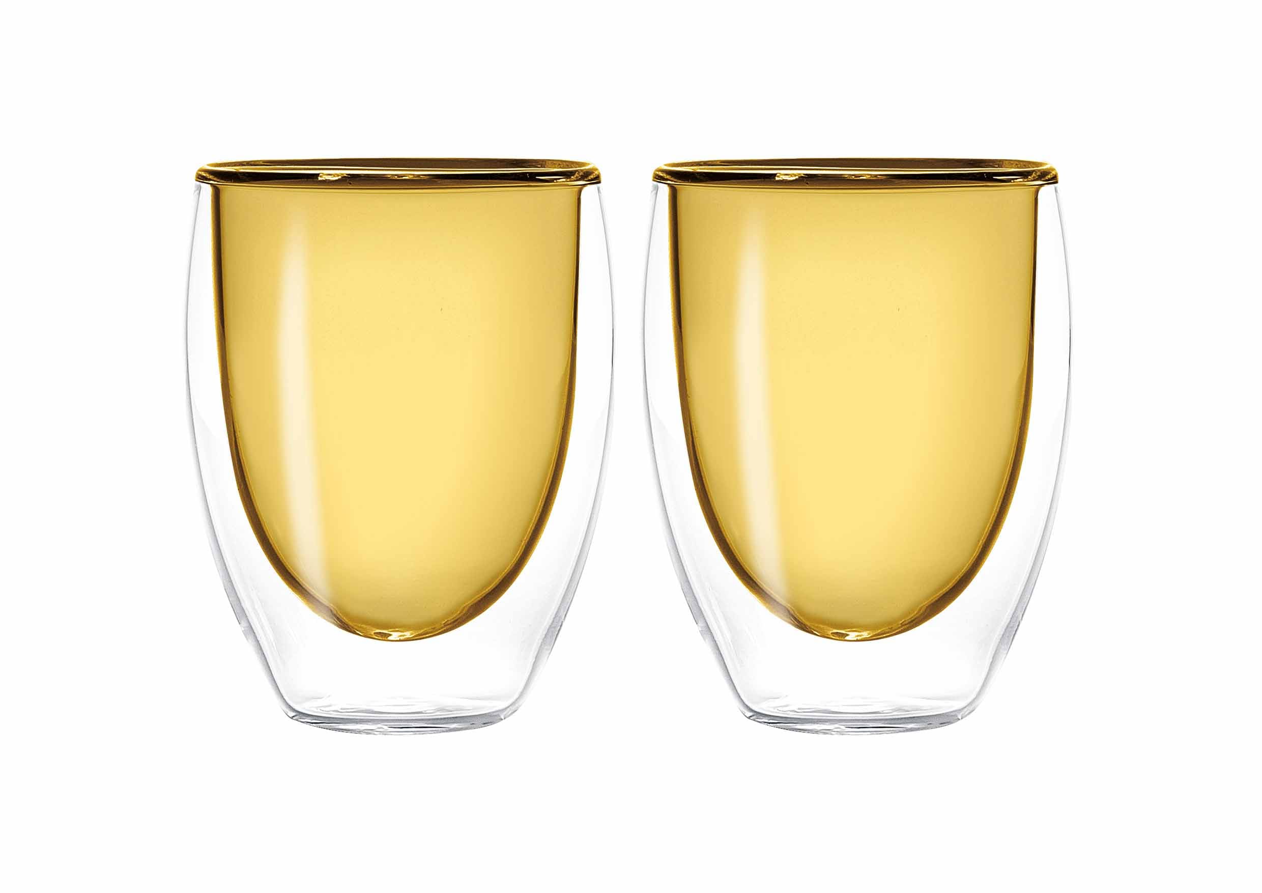 WD GLĀZES 220ML, KOMPL. 2GAB, DUBULTSIENU, DZELTENA, STIKLS