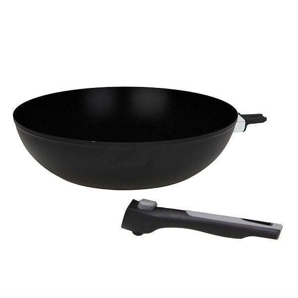 SPACE SAVING WOK PANNA 28CM, AR NOŅEMAMU ROKTURI, ALUMĪNIJS/BAKELĪTS, INDUKCIJA