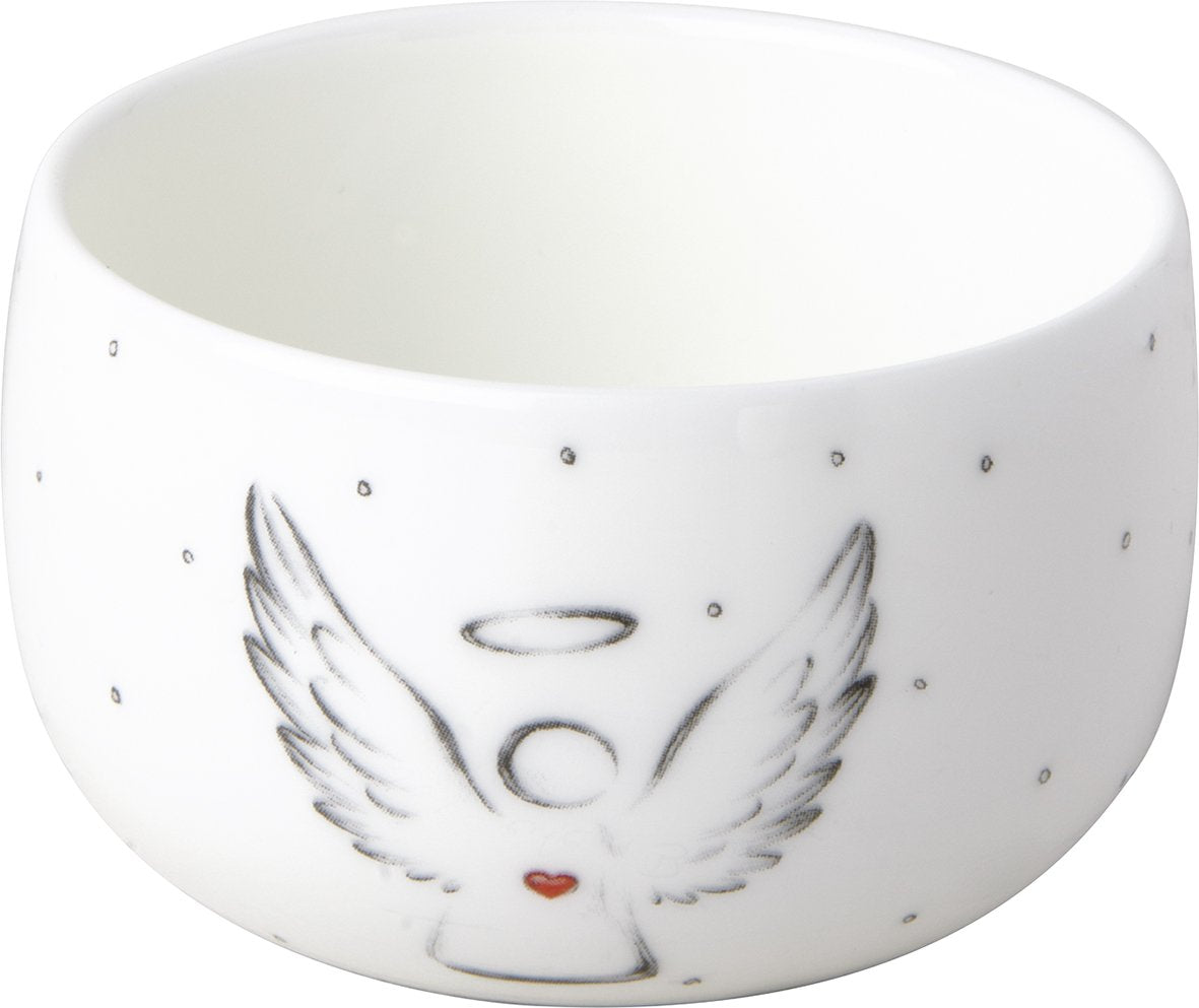 PURE ANGEL SVEČTURIS 7,5X5 CM, BALTS, PORCELĀNS