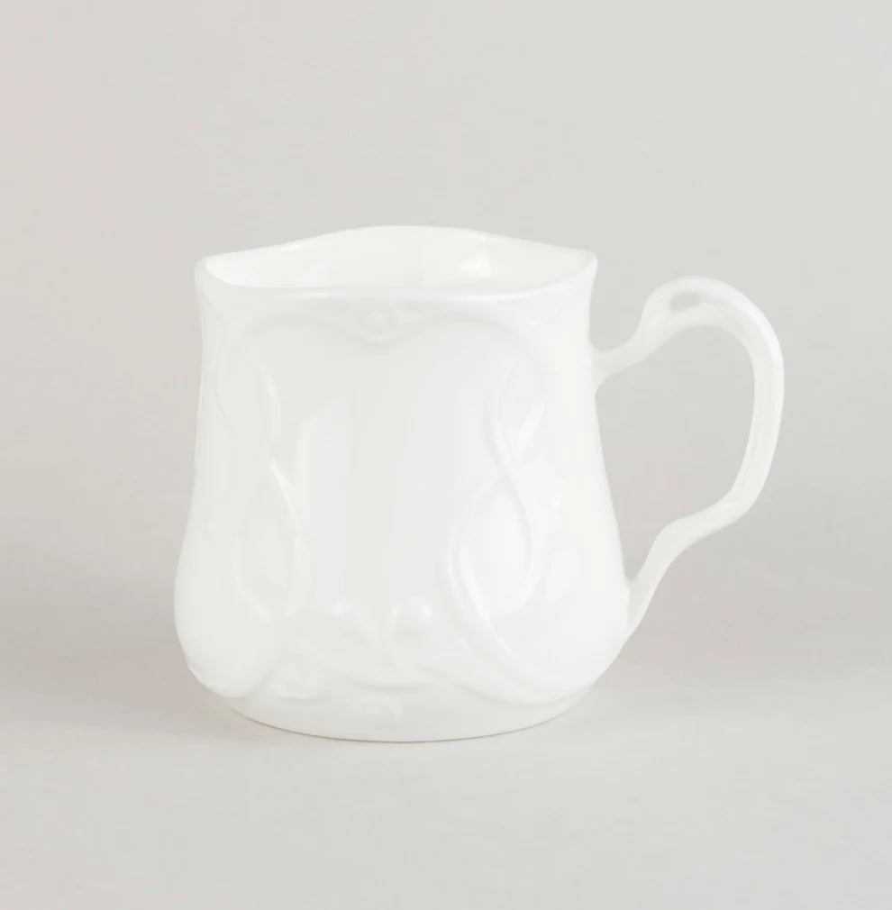 ART NOUVEAU COFFEE MUG 250ML, WHITE, PORCELAIN