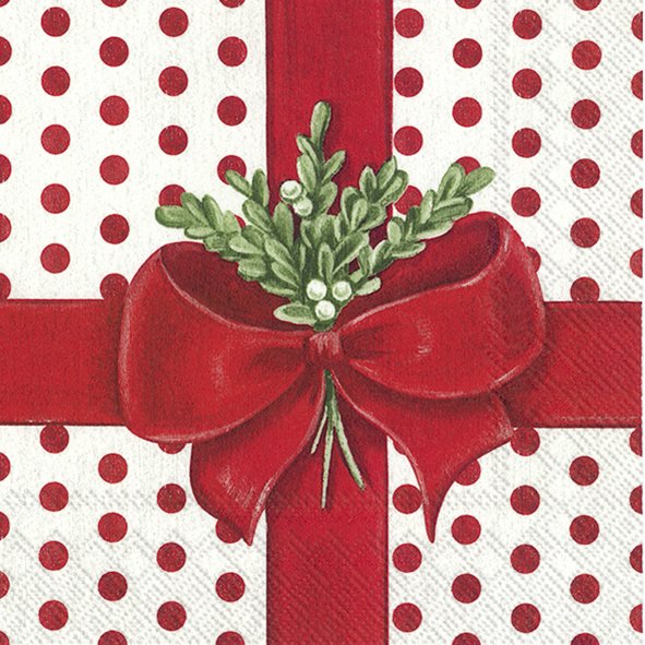 A PRESENT FOR YOU SALVETES 33x33CM 20GAB, SARKANS/BALTS, PAPĪRS