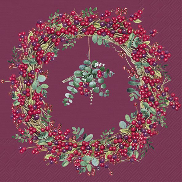 BERRY WREATH SALVETES 33x33CM 20GAB, PAPĪRS