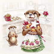 OTTER FAMILY BAKED SALVETES 33x33CM 20GAB, PAPĪRS