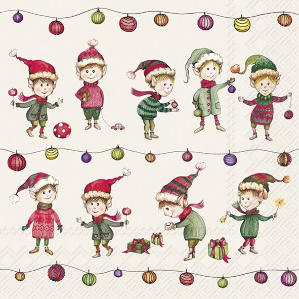 ELVES AT WORK SALVETES 33X33 CM 20GAB, PAPĪRS