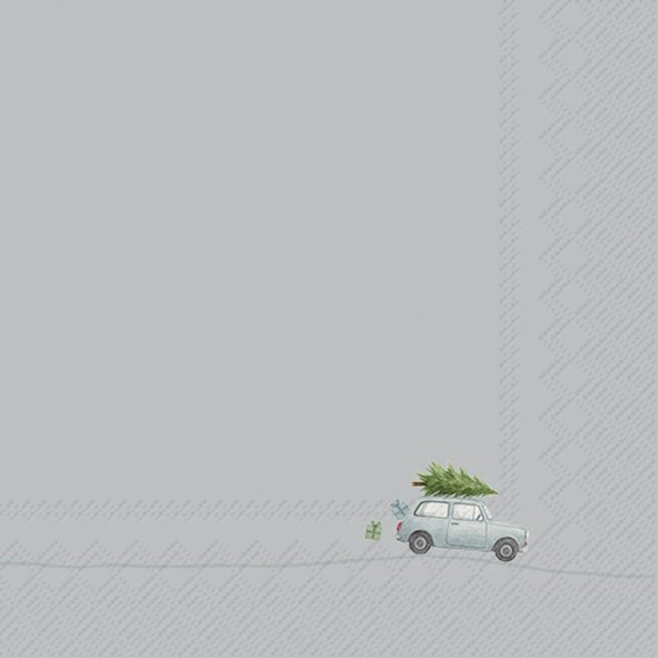 TINY CHRISTMAS CAR SALVETES 33x33CM 20GAB, PAPĪRS
