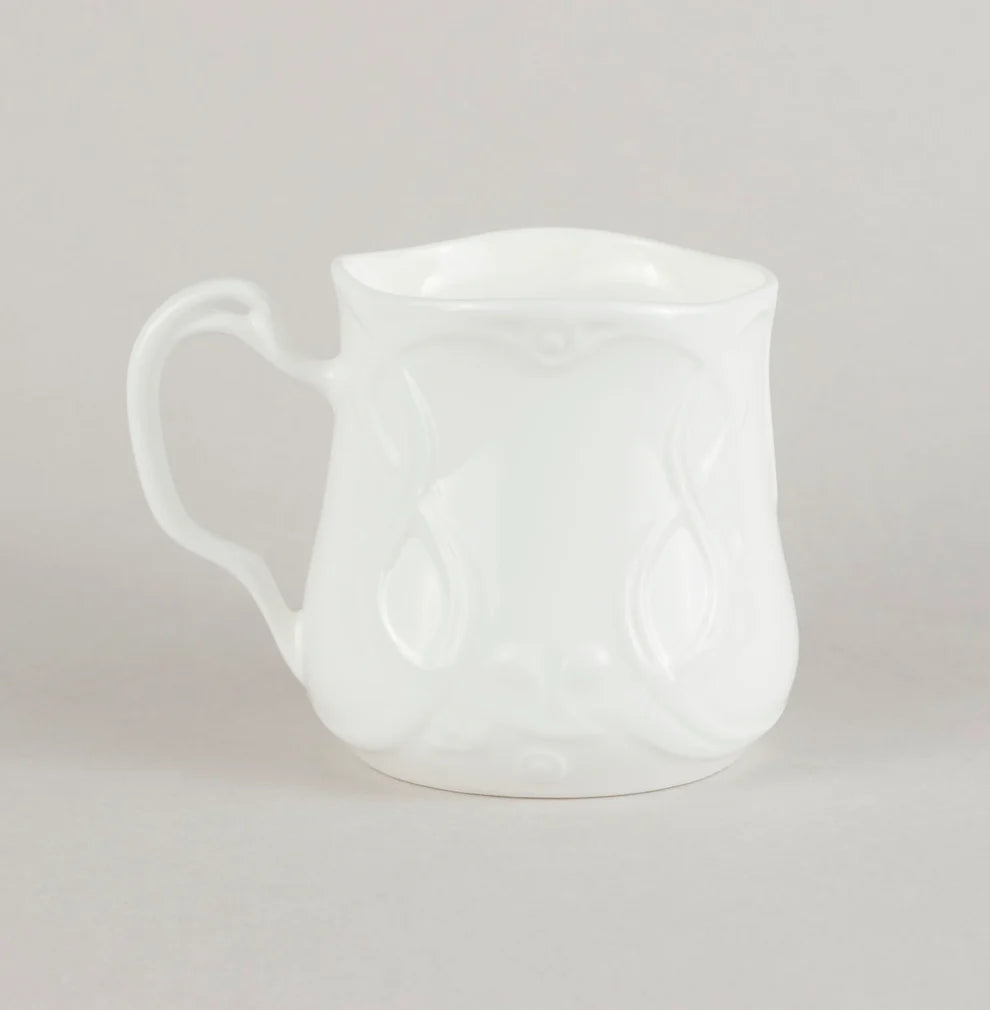 ART NOUVEAU COFFEE MUG 250ML, WHITE, PORCELAIN