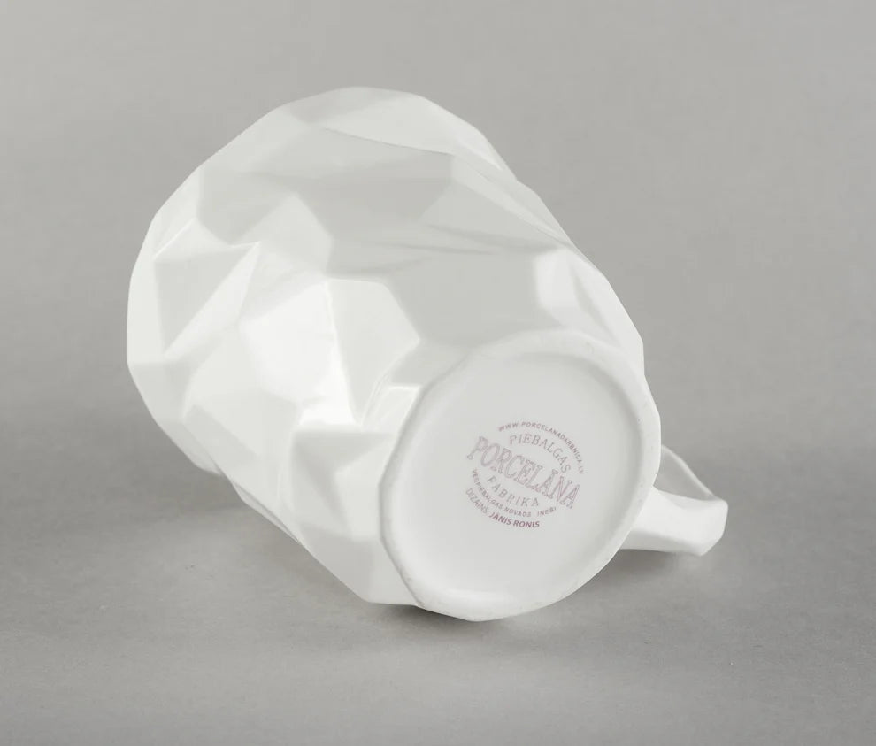 DIAMOND MUG L, 450ML, WHITE, PORCELAIN