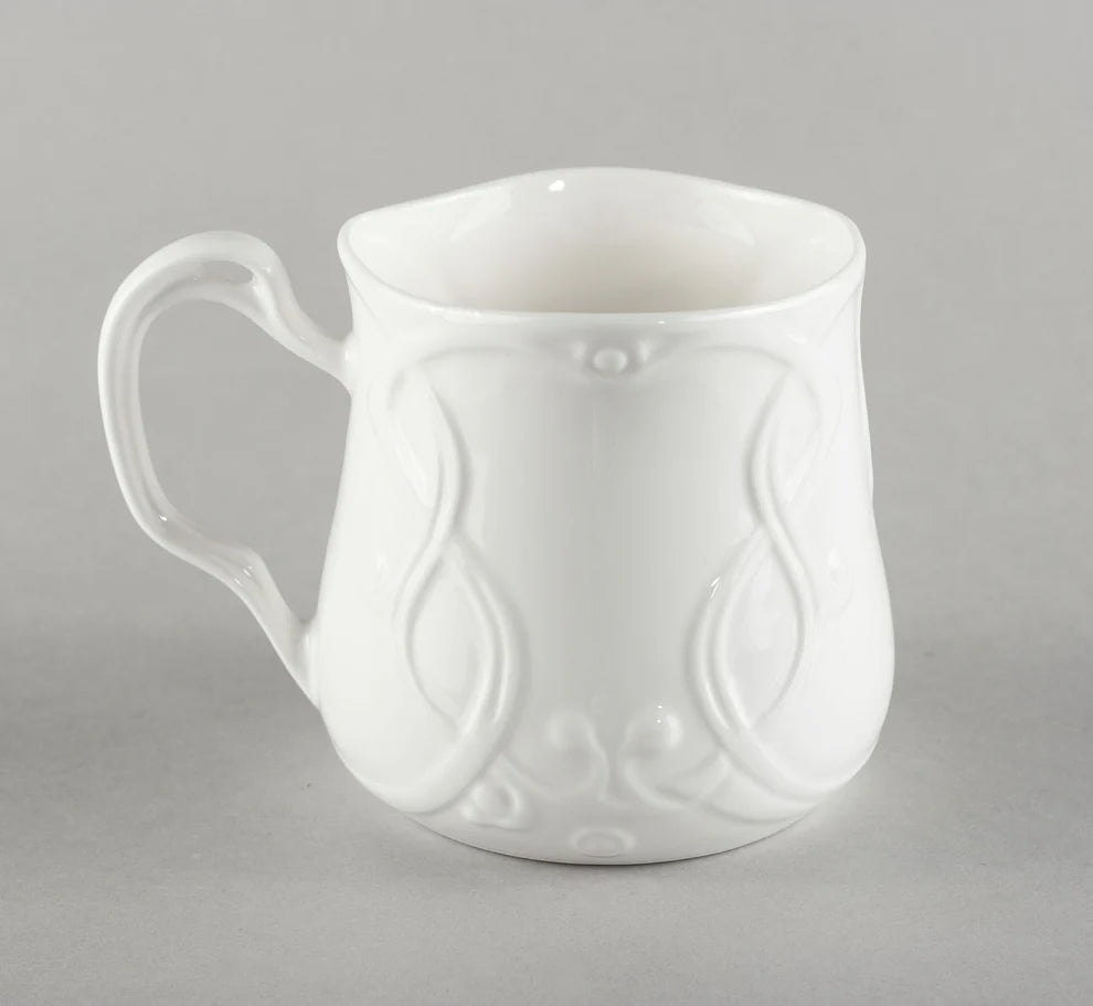 JŪGENDSTILA TĒJAS KRŪZE 400ML, BALTA, PORCELĀNS