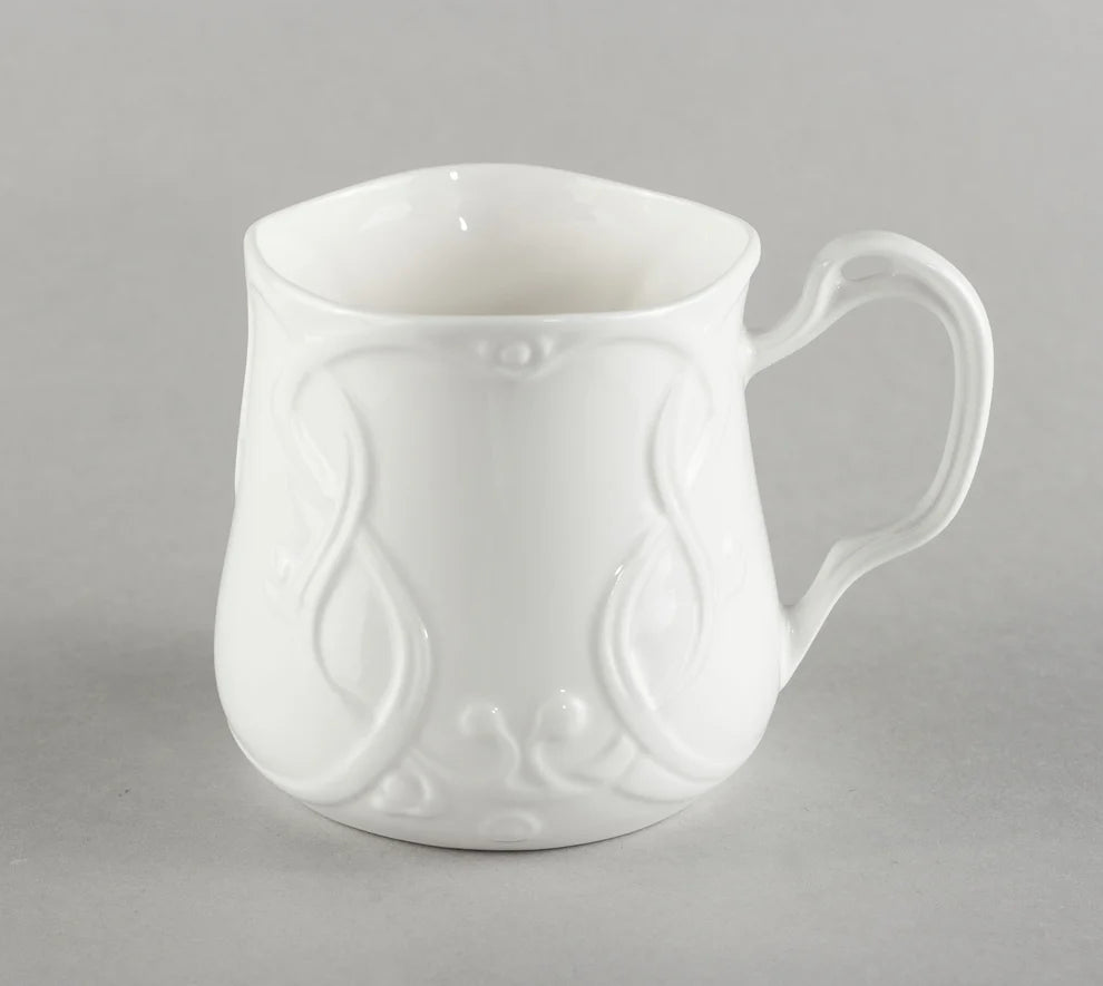JŪGENDSTILA TĒJAS KRŪZE 400ML, BALTA, PORCELĀNS