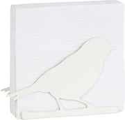 BIRD SILHOUETTE SALVEŠU TURĒTĀJS 17X4  H 11,5 CM, METĀLS, BALTS