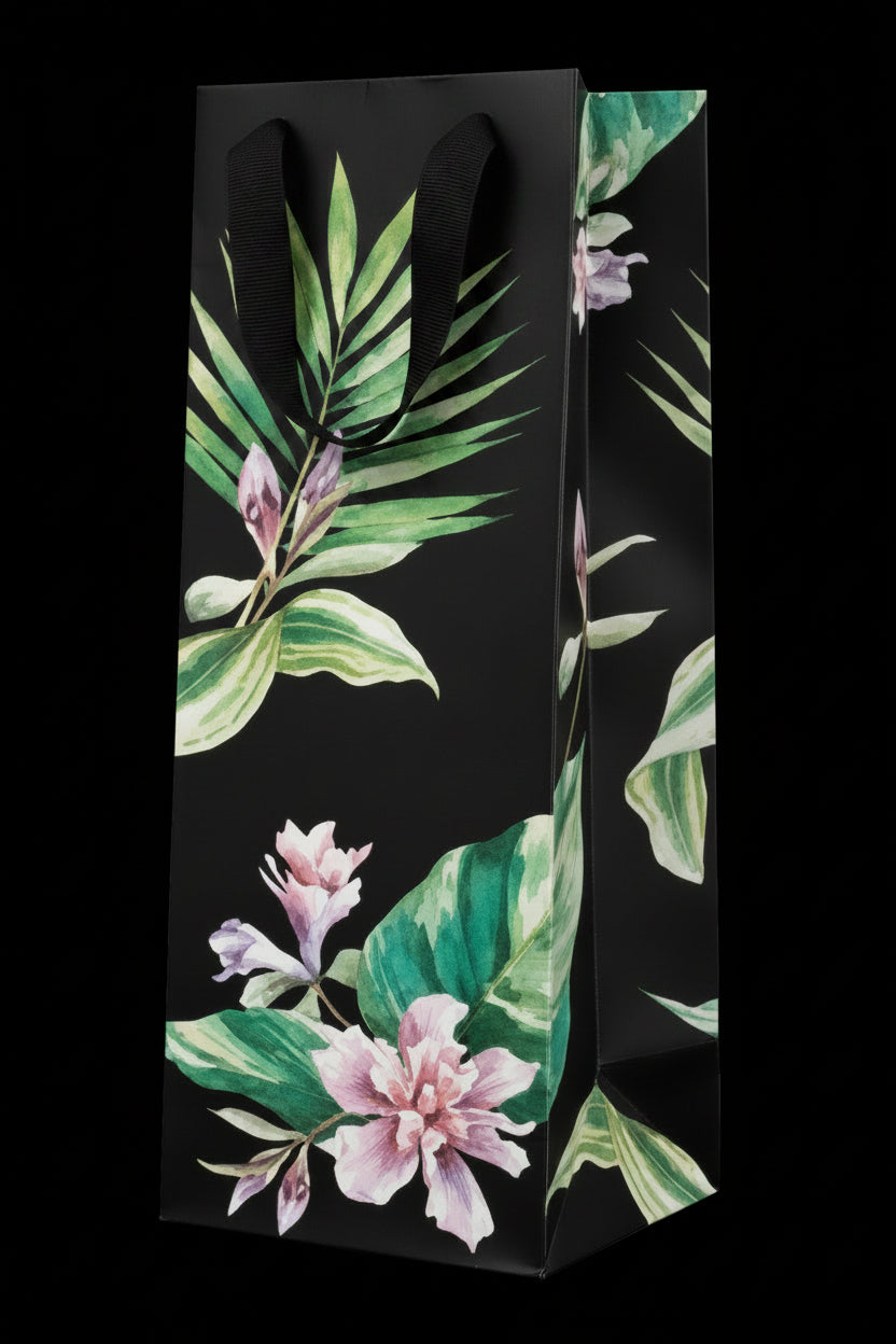 DĀVANU MAISIŅŠ PUDELEI 12x37x10CM EXOTIC FLOWERS