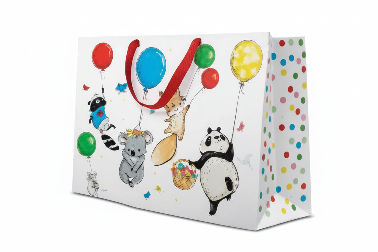 DĀVANU MAISIŅŠ HORIZONTAL 33.5X26.5X13CM ANIMALS PARTY