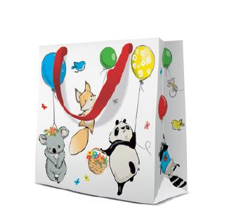 DĀVANU MAISIŅŠ SQUARE 17X17X6CM ANIMALS PARTY