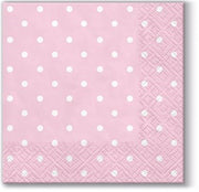 SALVETES 25x25CM DOTS LIGHT PINK