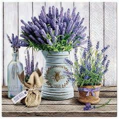 SALVETES 25X25CM LAVENDER IN BUCKET