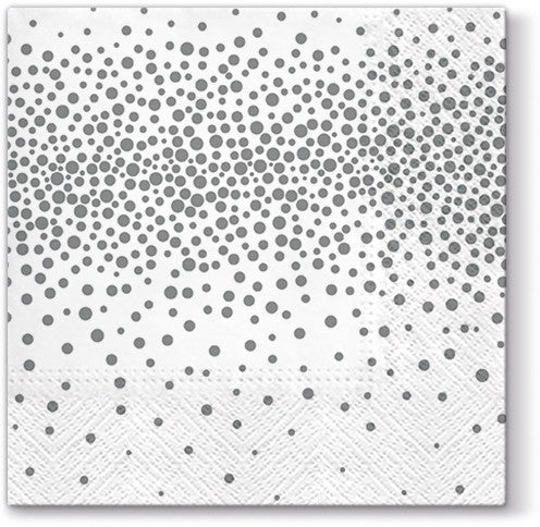 SALVETES 33X33CM CONFETTI SILVER