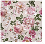 SALVETES 33x33CM ROSES GLORY CREAM