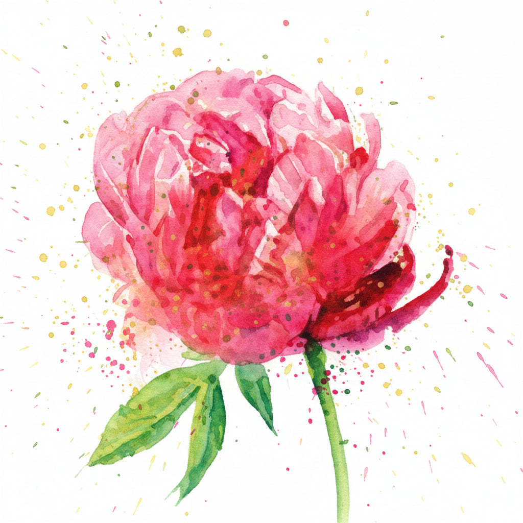 SALVETES 33X33CM PEONY WATERCOLOR