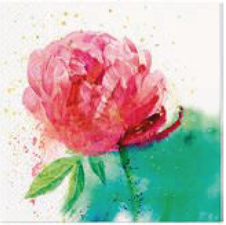 SALVETES 33X33CM PEONY WATERCOLOR